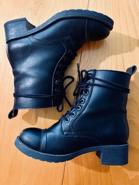 Vegan Leather Aviator Boots